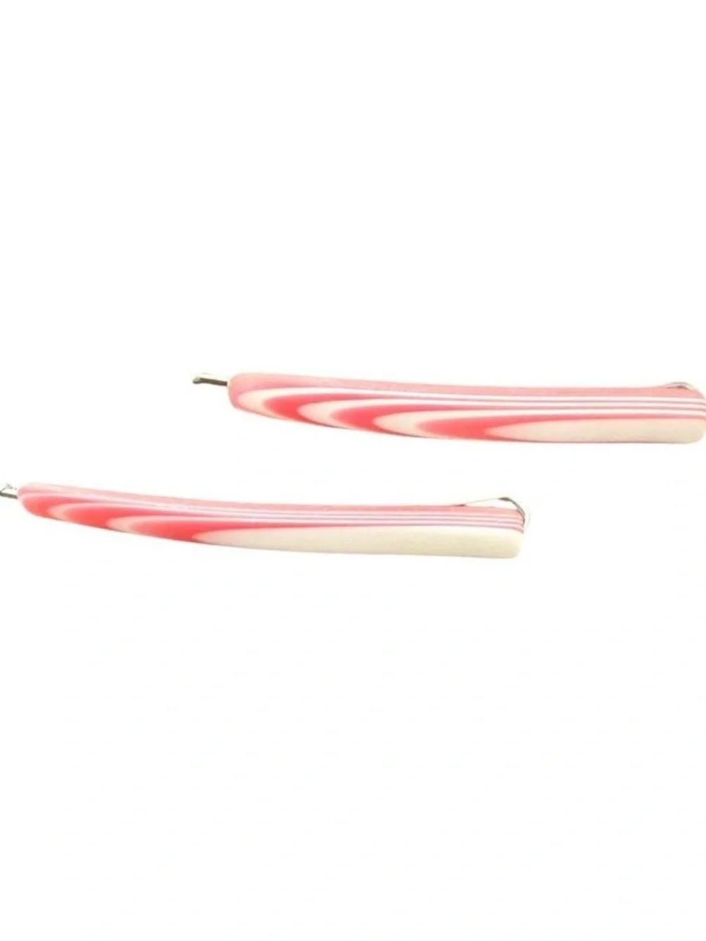 1970’s Vintage Pink/White Multicolored  Thick Plastic Bobby Pins, Retro Design
